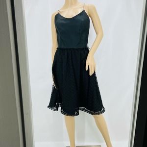 Morton Myles Black on Black Polka Dot Mesh Dress